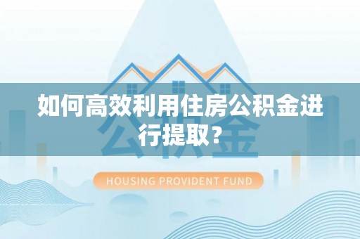 六安如何高效利用住房公积金进行提取？
