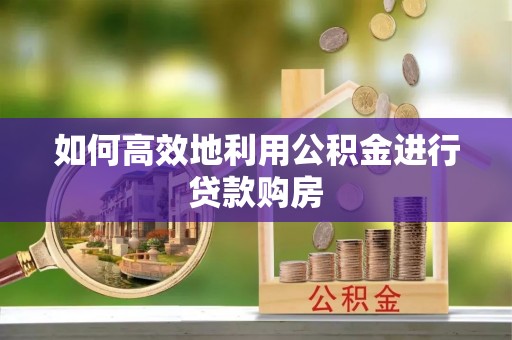 若尔盖如何高效地利用公积金进行贷款购房